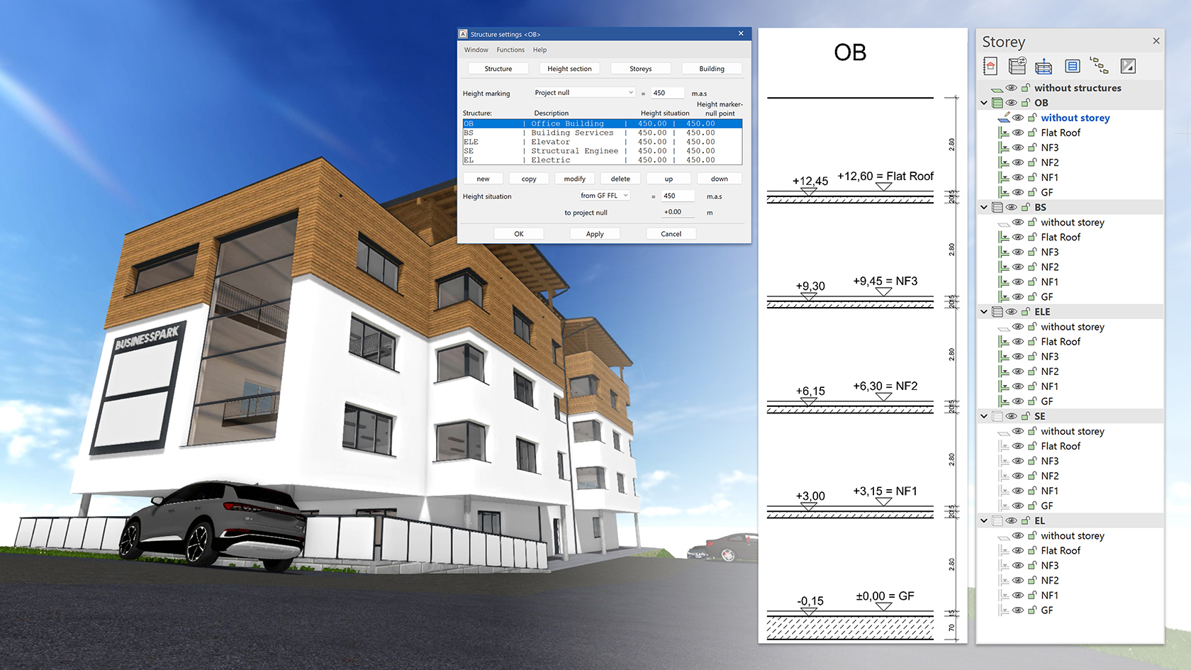 ELITECAD Architecture | Usability: Structure and storeys manager